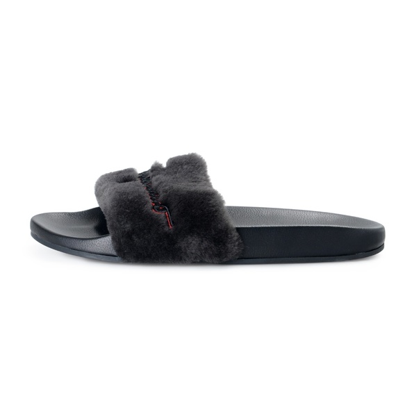 Salvatore Ferragamo Lamb Fur Leather Flip Flop main image 8